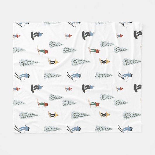 Winter Downhill Pattern Fleecedecke (Vorderseite (Horizontal))