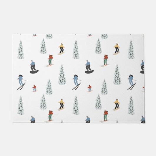 Winter Downhill Pattern Fußmatte (Vorderseite)