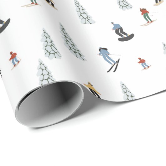 Winter Downhill Pattern Geschenkpapier (Rolleneckpunkt)