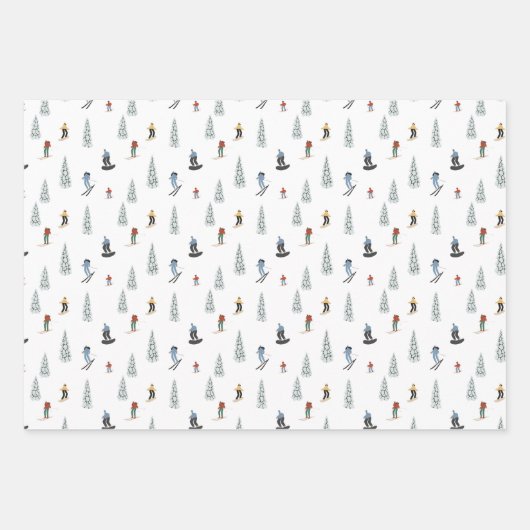 Winter Downhill Pattern Geschenkpapier Set (Vorderseite 3)