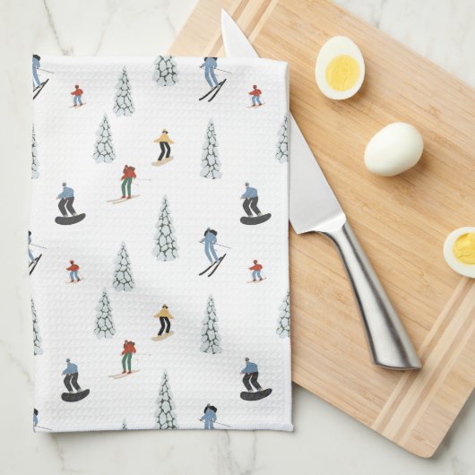 Winter Downhill Pattern Geschirrtuch (Viertel Falte)
