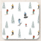 Winter Downhill Pattern Getränkeuntersetzer (Vorderseite)