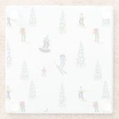 Winter Downhill Pattern Glasuntersetzer (Rückseite)