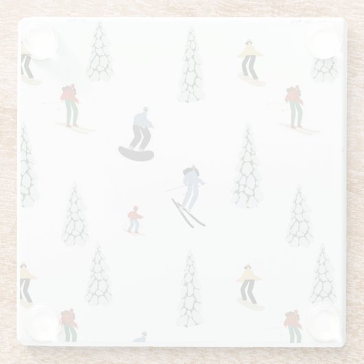 Winter Downhill Pattern Glasuntersetzer (Rückseite)