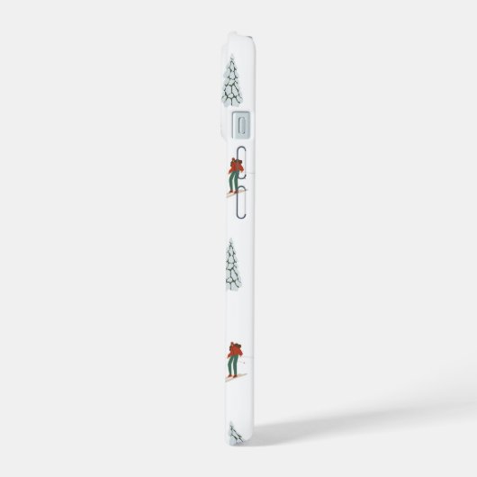 Winter Downhill Pattern iPhone 15 Hülle (Linke Seite)