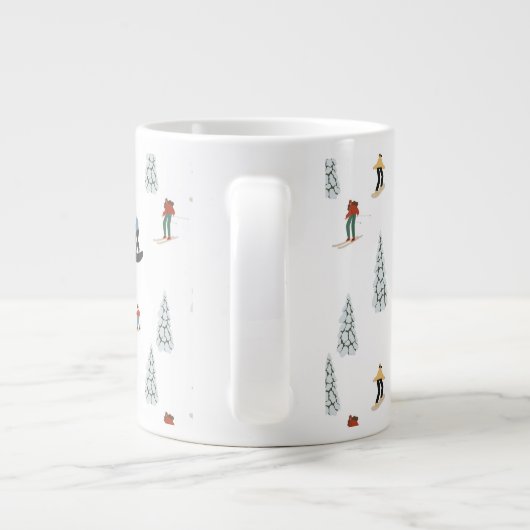 Winter Downhill Pattern Jumbo-Tasse (Rückseite)