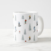 Winter Downhill Pattern Jumbo-Tasse (Vorderseite Rechts)