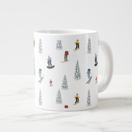 Winter Downhill Pattern Jumbo-Tasse (Vorderseite Rechts)