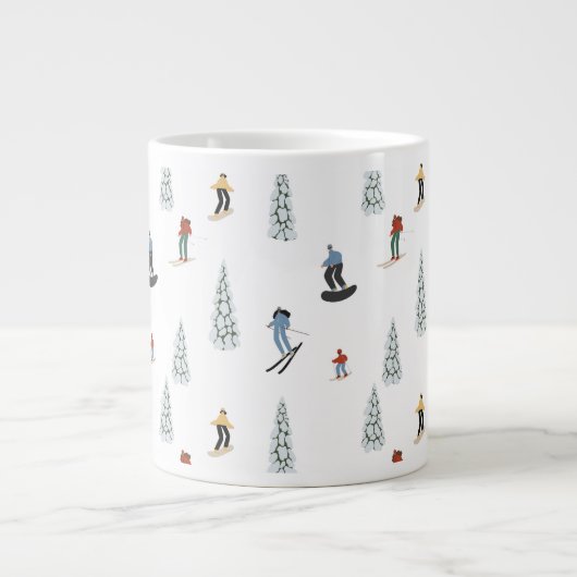 Winter Downhill Pattern Jumbo-Tasse (Vorderseite)