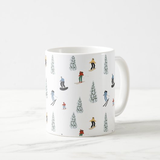 Winter Downhill Pattern Kaffeetasse (VorderseiteRechts)