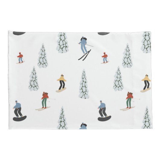 Winter Downhill Pattern Kissenbezug (Rückseite-Rechts)