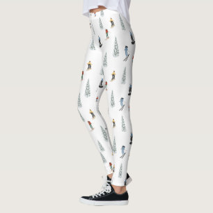 Winter Downhill Pattern Leggings