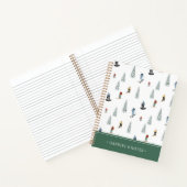 Winter Downhill Pattern | Name hinzufügen Notizblock (Innenseite)