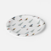 Winter Downhill Pattern Pappteller (Schrägansicht)