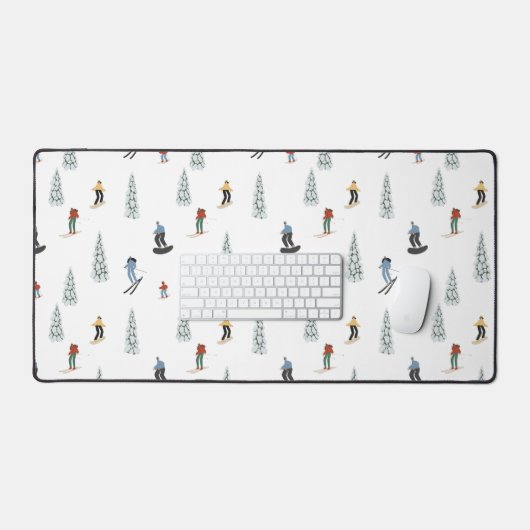 Winter Downhill Pattern Schreibtischunterlage (Tastatur & Maus)