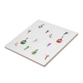 Winter Downhill-Skifahrer Skigebiet Muster Fliese (Seite)