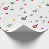 Winter Downhill Skifahrer Skigebiet Muster Geschenkpapier (Ecke)