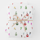 Winter Downhill Skifahrer Skigebiet Muster Geschenkpapier Set (Beispiel)