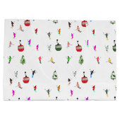 Winter Downhill Skifahrer Skigebiet Muster Große Geschenktüte (Rückseite)