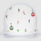 Winter Downhill-Skifahrer Skigebiet Muster Schneekugeln (Rückseite)