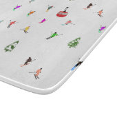 Winter Downhill Skifahrer Skigebiet Muster Schneidebrett (Ecke)