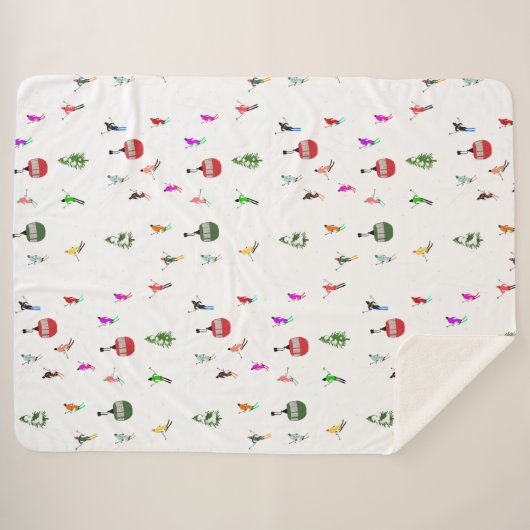 Winter Downhill Skifahrer Skigebiet Muster Sherpadecke (Vorderseite (Horizontal))