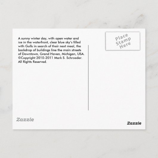 WINTER DOWNTOWN, GRAND HAVEN, MI. USA. POSTKARTE (Rückseite)