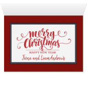 Winter Dream Trees Classic Red Christmas Card (Innenansicht Horizontal (Unten))