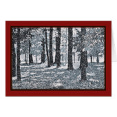 Winter Dream Trees Classic Red Christmas Card (Vorderseite (Horizontal))