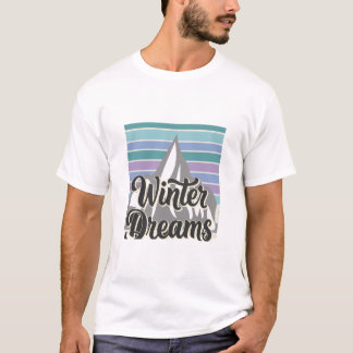 Winter Dreams Snowy Mountain Retro Vibes T-Shirt