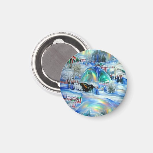 Winter Dreamscape Magnet (Vorderseite/Rückseite)