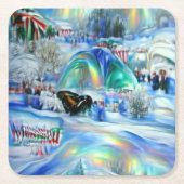 Winter Dreamscape Rechteckiger Pappuntersetzer (Vorderseite)