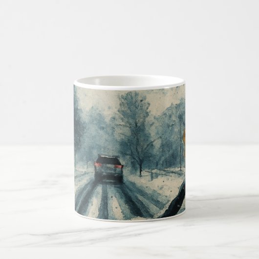 Winter Drive Through Snow - Windschutzscheibe Kaffeetasse (Mittel)