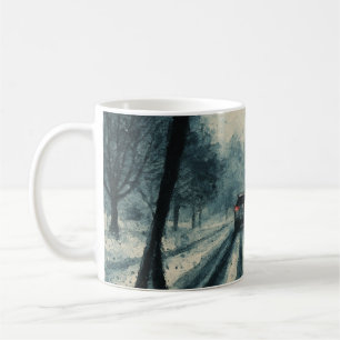 Winter Drive Through Snow - Windschutzscheibe Kaffeetasse
