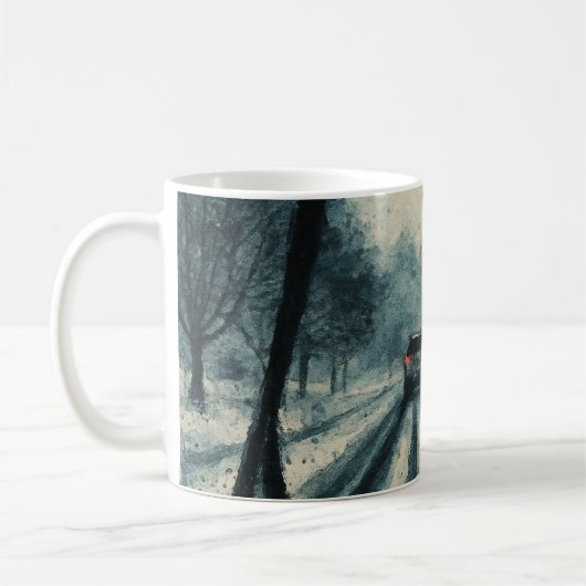 Winter Drive Through Snow - Windschutzscheibe Kaffeetasse (Links)