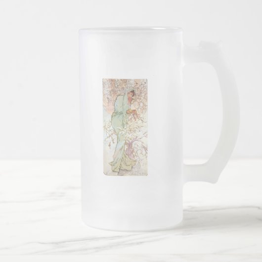 Winter durch Mucha Mattglas Bierglas (Rechts)