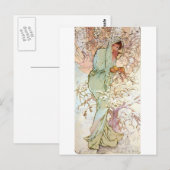Winter durch Mucha Postkarte (Vorne/Hinten)
