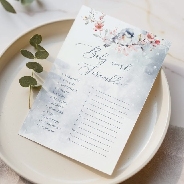 Winter Dusty Blue Baby Word Scramble (Von Creator hochgeladen)