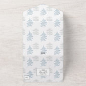 Winter Dusty Blue Floral Winter alles in einem All In One Einladung (Außenbereich)