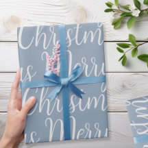 Winter Dusty Blue Frohe Weihnachts-Script-Urlaub