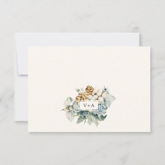 Winter Dusty Blue RSVP Card (Rückseite)