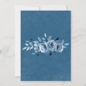 Winter Dusty Blue und Navy Oleander Peony Wedding Einladung (Rückseite)