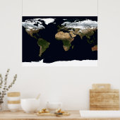Winter Earth Geographic World Atlas Map Poster (Küche)
