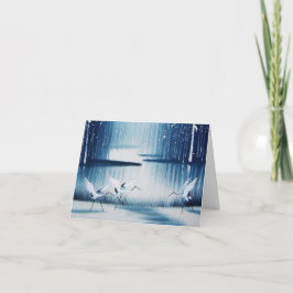 Winter Egrets Dankeschön Note Card Dankeskarte