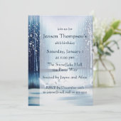 Winter Egrets Geburtstagseinladung Einladung (Stehend Vorderseite)