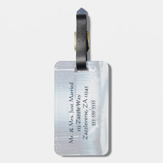 Winter Egrets Gepäckanhänger (Rückseite vertikal)