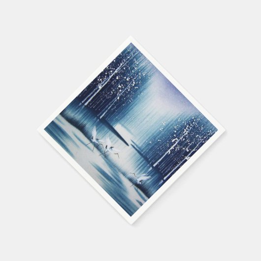 Winter Egrets Serviette (Ecke)