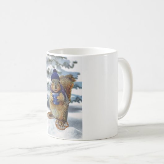 Winter-Eichhörnchen Kaffeetasse (VorderseiteRechts)