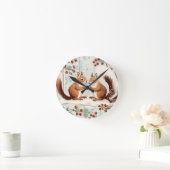 Winter-Eichhörnchen-Liebe Runde Wanduhr (Zuhause)