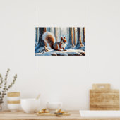 Winter Eichhörnchen-Poster Poster (Küche)